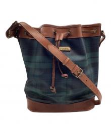 RALPH LAUREN（ラルフローレン）の古着「ドローストリングショルダーバッグ」｜グリーン×ブラウン