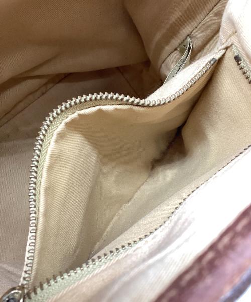 RALPH LAUREN（ラルフローレン）RALPH LAUREN (ラルフローレン) ドローストリングショルダーバッグ グリーン×ブラウンの古着・服飾アイテム