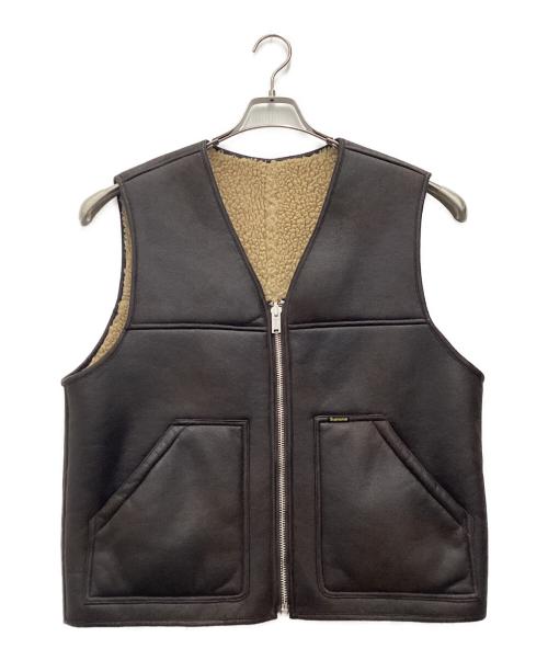 SUPREME（シュプリーム）Supreme (シュプリーム) Reversible Faux Shearling Work Vest ベスト ブラウン サイズ:SIZE Sの古着・服飾アイテム