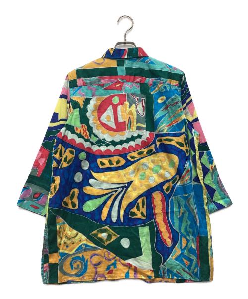 LAUREN RALPH LAUREN PETITE（ローレンラルフローレン ペティート）LAUREN RALPH LAUREN PETITE (ローレンラルフローレン ペティート) 半袖シャツ グリーン×マルチカラー サイズ:SIZE Mの古着・服飾アイテム