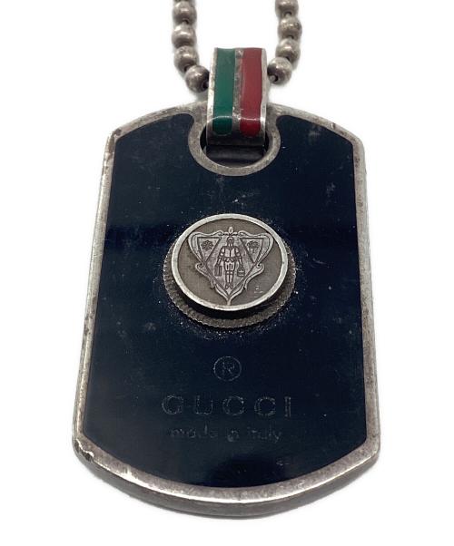 GUCCI（グッチ）GUCCI (グッチ) ドッグタグネックレス ブラックの古着・服飾アイテム