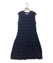 FOXEY NEWYORK（フォクシーニューヨーク）の古着「ノースリーブワンピース」｜ネイビー