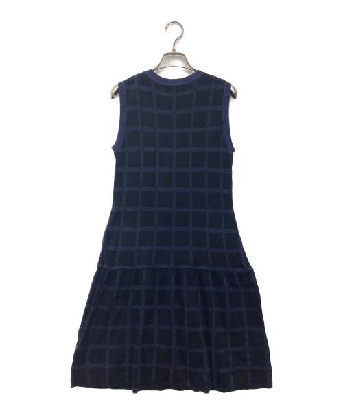 FOXEY NEWYORK（フォクシーニューヨーク）FOXEY NEWYORK (フォクシーニューヨーク) ノースリーブワンピース ネイビー サイズ:SIZE 40の古着・服飾アイテム