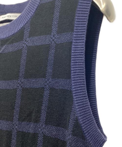 FOXEY NEWYORK（フォクシーニューヨーク）FOXEY NEWYORK (フォクシーニューヨーク) ノースリーブワンピース ネイビー サイズ:SIZE 40の古着・服飾アイテム