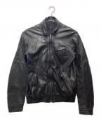 DIESEL Black Goldディーゼル ブラック ゴールド）の古着「シングルライダースジャケット」｜ブラック