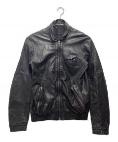 中古・古着通販】BALMAIN (バルマン) ラムレザージャケット ブラック