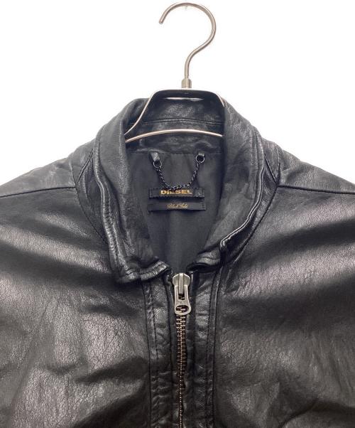 DIESEL Black Gold（ディーゼル ブラック ゴールド）DIESEL BLACK GOLD (ディーゼル ブラック ゴールド) シングルライダースジャケット ブラック サイズ:SIZE Lの古着・服飾アイテム