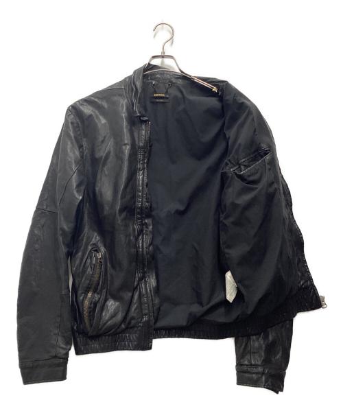 DIESEL Black Gold（ディーゼル ブラック ゴールド）DIESEL BLACK GOLD (ディーゼル ブラック ゴールド) シングルライダースジャケット ブラック サイズ:SIZE Lの古着・服飾アイテム