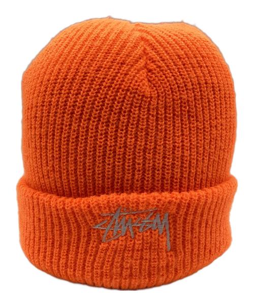 stussy（ステューシー）stussy (ステューシー) ニットキャップ USA製 オレンジの古着・服飾アイテム