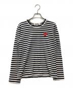 PLAY COMME des GARCONSプレイコムデギャルソン）の古着「長袖カットソー」｜ブラック×ホワイト