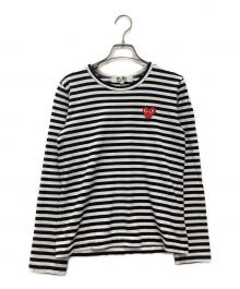PLAY COMME des GARCONS（プレイコムデギャルソン）の古着「長袖カットソー」｜ブラック×ホワイト