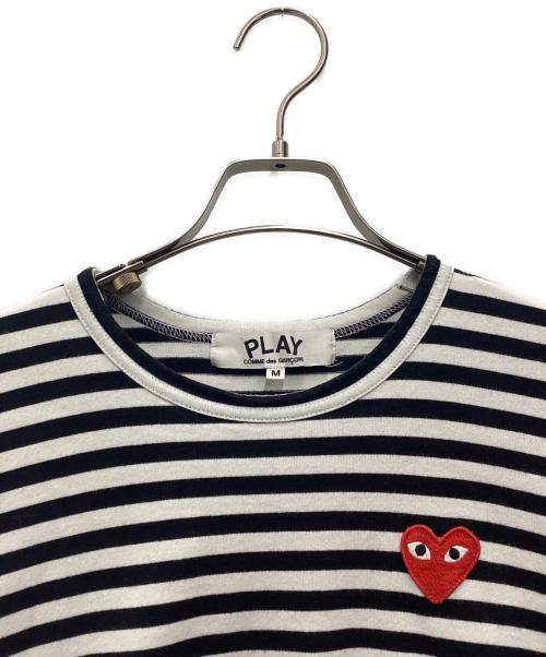 PLAY COMME des GARCONS（プレイコムデギャルソン）PLAY COMME des GARCONS (プレイコムデギャルソン) 長袖カットソー ブラック×ホワイト サイズ:SIZE Mの古着・服飾アイテム