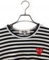 中古・古着 PLAY COMME des GARCONS (プレイコムデギャルソン) 長袖カットソー ブラック×ホワイト サイズ:SIZE M：8000円