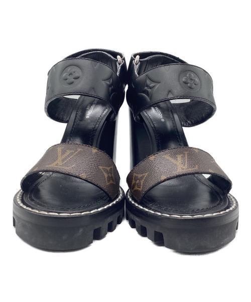 LOUIS VUITTON（ルイ ヴィトン）LOUIS VUITTON (ルイ ヴィトン) チャンキーソールサンダル スタートレイルライン ブラウン×ブラック サイズ:SIZE 22.5cmの古着・服飾アイテム