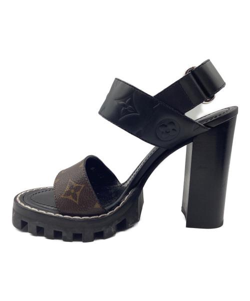 LOUIS VUITTON（ルイ ヴィトン）LOUIS VUITTON (ルイ ヴィトン) チャンキーソールサンダル スタートレイルライン ブラウン×ブラック サイズ:SIZE 22.5cmの古着・服飾アイテム