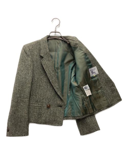 Burberry's（バーバリーズ）Burberry's (バーバリーズ) William Brown ツイードジャケット グリーン サイズ:SIZE 7号の古着・服飾アイテム