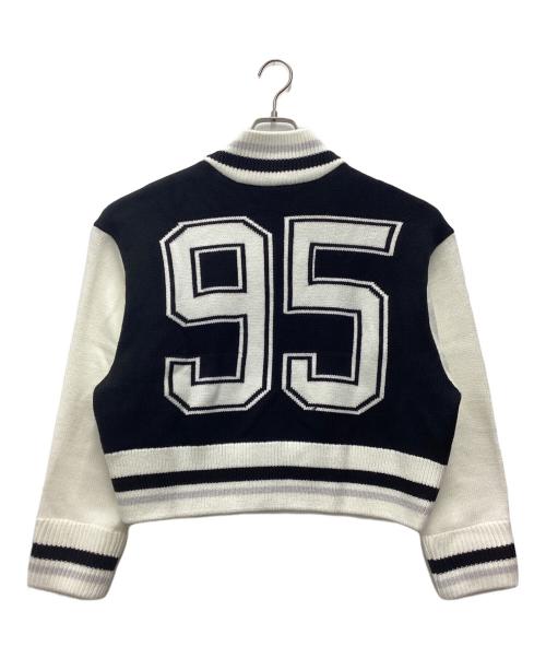 NIKE（ナイキ）NIKE (ナイキ) NIKE AS W NSW CARDIGAN STREET BLACK/SAIL/VAST GREY/SAIL 厚手カーディガン ホワイト×ブラック サイズ:SIZE Lの古着・服飾アイテム