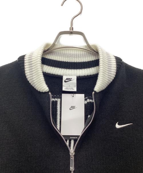 NIKE（ナイキ）NIKE (ナイキ) NIKE AS W NSW CARDIGAN STREET BLACK/SAIL/VAST GREY/SAIL 厚手カーディガン ホワイト×ブラック サイズ:SIZE Lの古着・服飾アイテム