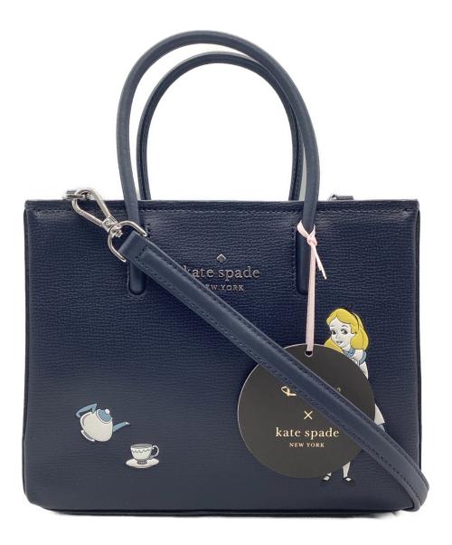 Kate Spade（ケイトスペード）Kate Spade (ケイトスペード) Disney (ディズニー) 不思議の国のアリス ハンドバッグ ネイビーの古着・服飾アイテム