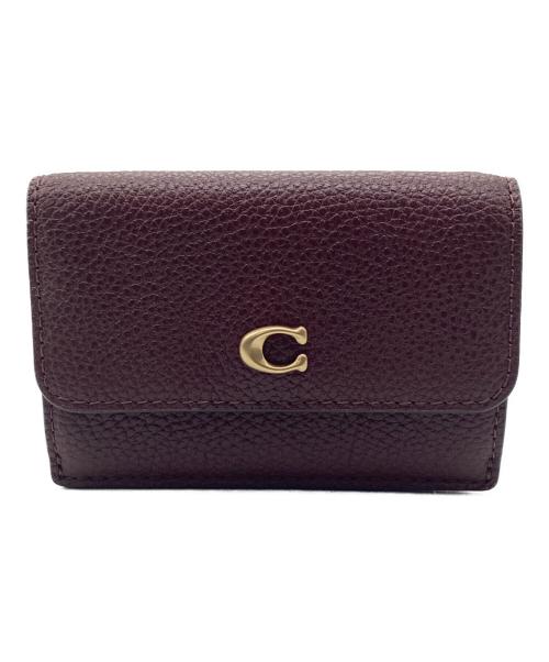 COACH（コーチ）COACH (コーチ) 3つ折り財布　ミニ トライフォールド ウォレット レッドの古着・服飾アイテム