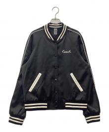 COACH（コーチ）の古着「リバーシブル シグネチャー スーベニア ヴァーシティ ジャケット」｜ブラック