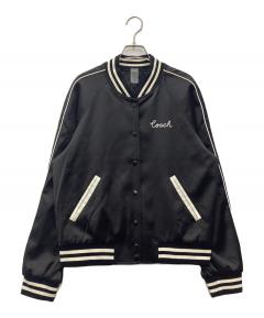 中古・古着通販】COACH (コーチ) レザースリーブスタジャン ネイビー