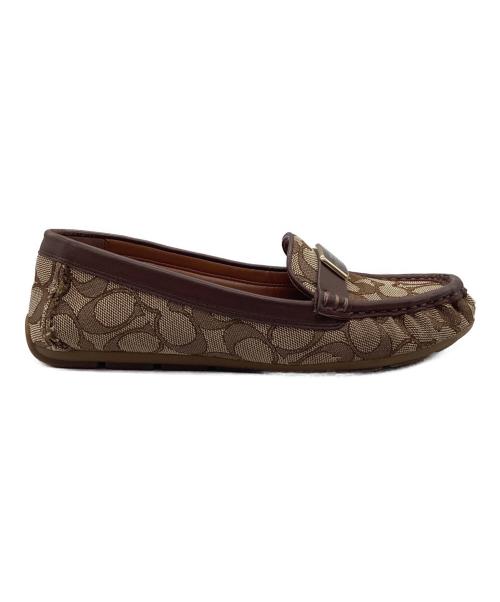 COACH（コーチ）COACH (コーチ) シグネチャーローファー ブラウン サイズ:SIZE 6.5の古着・服飾アイテム