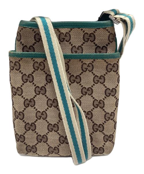 GUCCI（グッチ）GUCCI (グッチ) ショルダーポーチ ブラウン×グリーンの古着・服飾アイテム