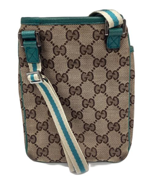 GUCCI（グッチ）GUCCI (グッチ) ショルダーポーチ ブラウン×グリーンの古着・服飾アイテム