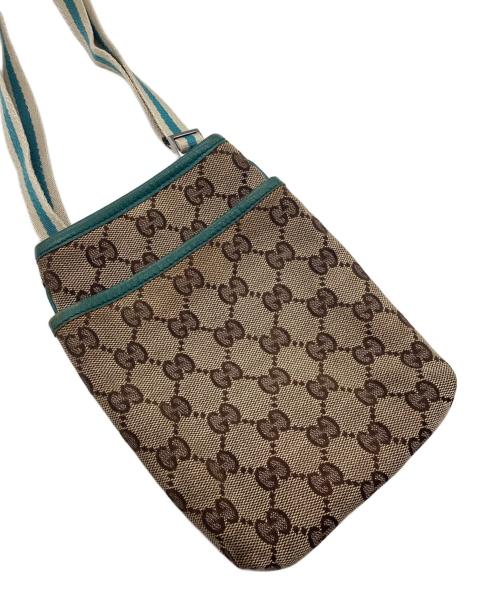 GUCCI（グッチ）GUCCI (グッチ) ショルダーポーチ ブラウン×グリーンの古着・服飾アイテム