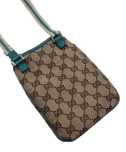 GUCCI（グッチ）GUCCI (グッチ) ショルダーポーチ ブラウン×グリーンの古着・服飾アイテム
