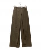 CLANEクラネ）の古着「LOGO SWEAT TUCK WIDE PANTS ワイドパンツ」｜ブラウン