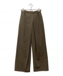 CLANE（クラネ）の古着「LOGO SWEAT TUCK WIDE PANTS ワイドパンツ」｜ブラウン
