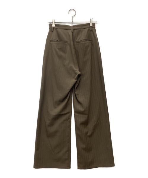 CLANE（クラネ）CLANE (クラネ) LOGO SWEAT TUCK WIDE PANTS ワイドパンツ ブラウン サイズ:SIZE 1の古着・服飾アイテム