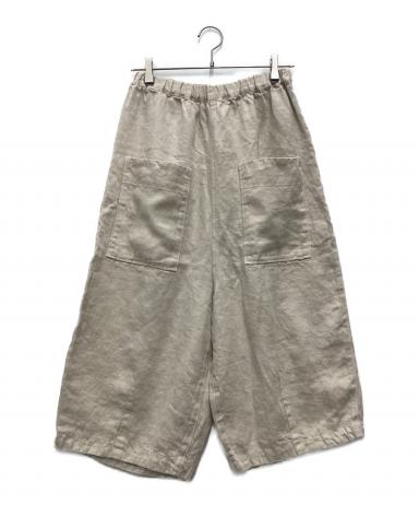 中古・古着通販】tumugu (ツムグ) ソリトリネン8分丈パンツ ベージュ