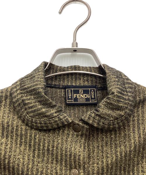 FENDI JEANS（フェンディ ジーンズ）FENDI jeans (フェンディ ジーンズ) 長袖シャツ ゴールド サイズ:SIZE ITARY 40の古着・服飾アイテム