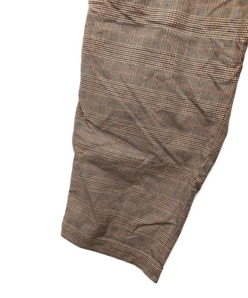 sacai（サカイ）sacai (サカイ) アジャストバックルベルトチェックパンツ ブラウン サイズ:SIZE W30×L21の古着・服飾アイテム