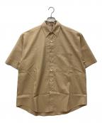 AURALEEオーラリー）の古着「WASHED FINX TWILL BIG HALF SLEEVED SHIRT 半袖シャツ」｜ブラウン