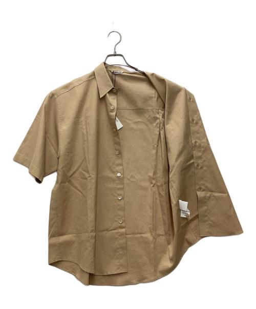 AURALEE（オーラリー）AURALEE (オーラリー) WASHED FINX TWILL BIG HALF SLEEVED SHIRT 半袖シャツ ブラウン サイズ:SIZE 4の古着・服飾アイテム