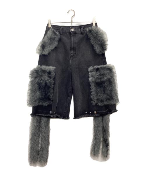 GRANCY（グランシー）GRANCY (グランシー) ファーポケットデザインハーフデニムカーゴパンツ グレー サイズ:SIZE Sの古着・服飾アイテム