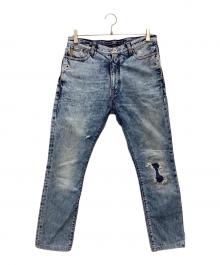 ARMANI JEANS（アルマーニジーンズ）の古着「クラッシュデニムパンツ」｜ブルー