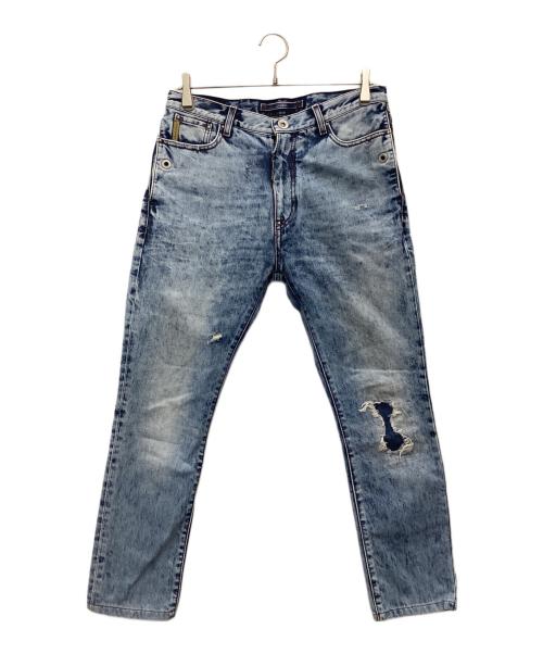 ARMANI JEANS（アルマーニジーンズ）ARMANI JEANS (アルマーニジーンズ) クラッシュデニムパンツ ブルー サイズ:SIZE 73.5cm (W29)の古着・服飾アイテム