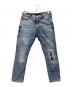 ARMANI JEANS（アルマーニジーンズ）の古着「クラッシュデニムパンツ」｜ブルー