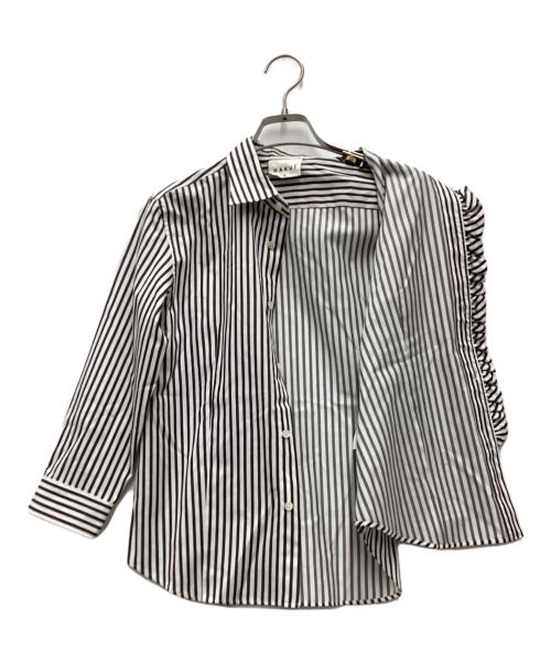 HAKUI（ハクイ）HAKUI (ハクイ) 長袖シャツ ホワイト×ブラック サイズ:SIZE Sの古着・服飾アイテム
