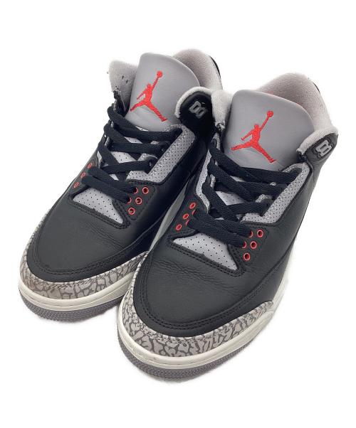 NIKE（ナイキ）NIKE (ナイキ) Air Jordan 3 Retro ブラック×グレー サイズ:SIZE 25.5cmの古着・服飾アイテム