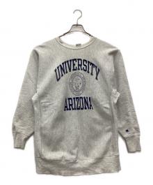 Champion REVERSE WEAVE（チャンピオン リバース ウィーブ）の古着「クルーネックスウェット 90s 刺繍タグ カレッジプリント 3段」｜グレー