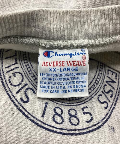 Champion REVERSE WEAVE（チャンピオン リバース ウィーブ）Champion REVERSE WEAVE (チャンピオン リバース ウィーブ) クルーネックスウェット 90s 刺繍タグ カレッジプリント 3段 グレー サイズ:SIZE XXLの古着・服飾アイテム