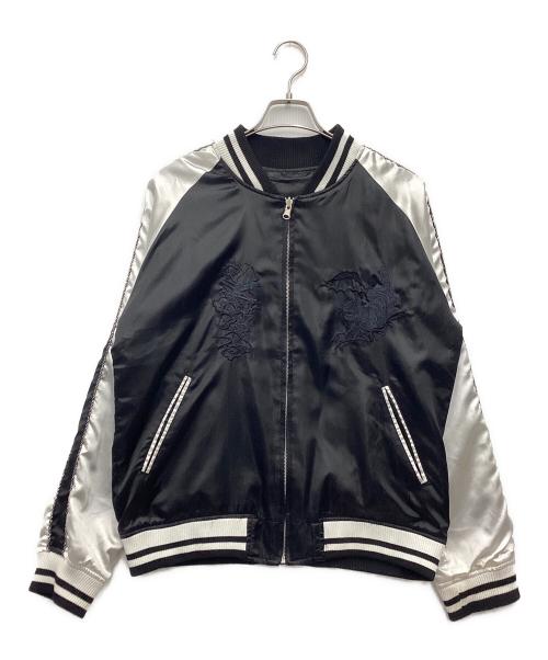 UP START（アップスタート）UP START (アップスタート) スーベニアジャケット 	日本地図 リバーシブル ブラック サイズ:SIZE Lの古着・服飾アイテム