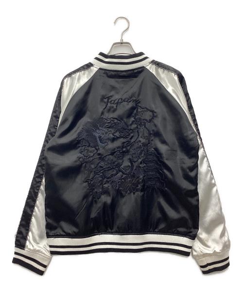 UP START（アップスタート）UP START (アップスタート) スーベニアジャケット 	日本地図 リバーシブル ブラック サイズ:SIZE Lの古着・服飾アイテム