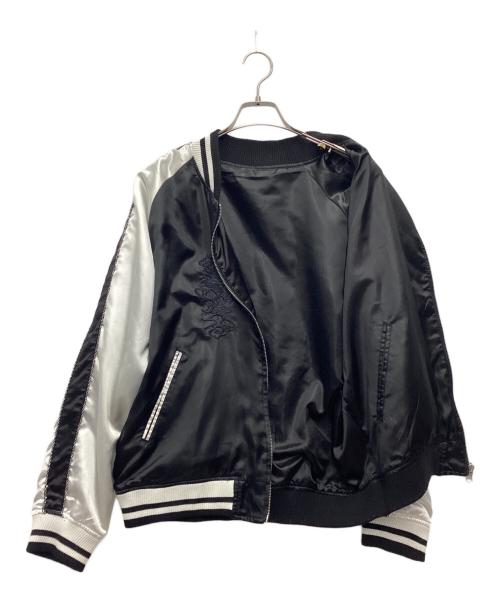 UP START（アップスタート）UP START (アップスタート) スーベニアジャケット 	日本地図 リバーシブル ブラック サイズ:SIZE Lの古着・服飾アイテム